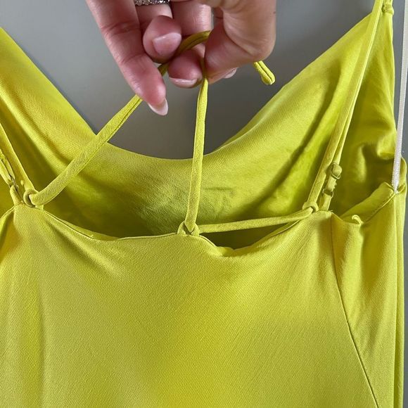 ZARA Neon Yellow Strappy Maxi Dress || SZ S - Picture 9 of 17